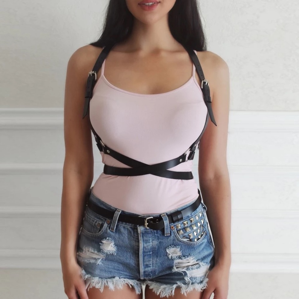 Harness Suspender Women Men Leather Belt Straps - Picture 12 of 17